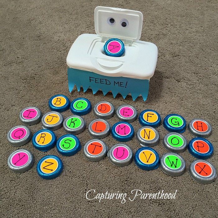 Old baby wipes container as a snack box for