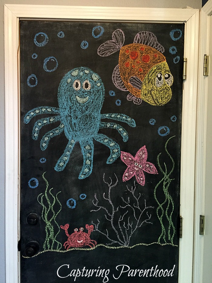 Chalkboard Door Art Capturing Parenthood