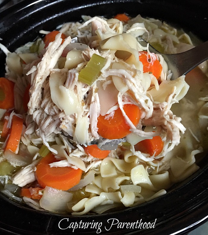 Slow Cooker Chicken Noodle Soup - © Capturing Parenthood