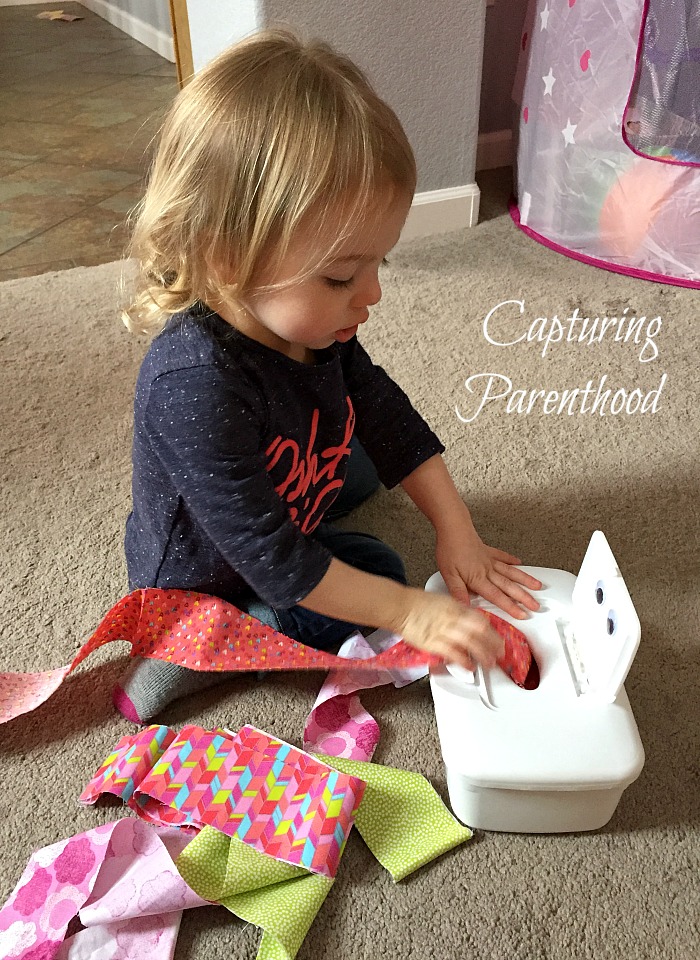 Baby Wipes Containers Make Great Toddler Toys - © Capturing Parenthood