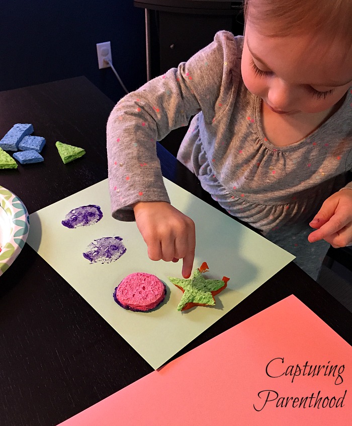 Shapes Sponge Painting © Capturing Parenthood