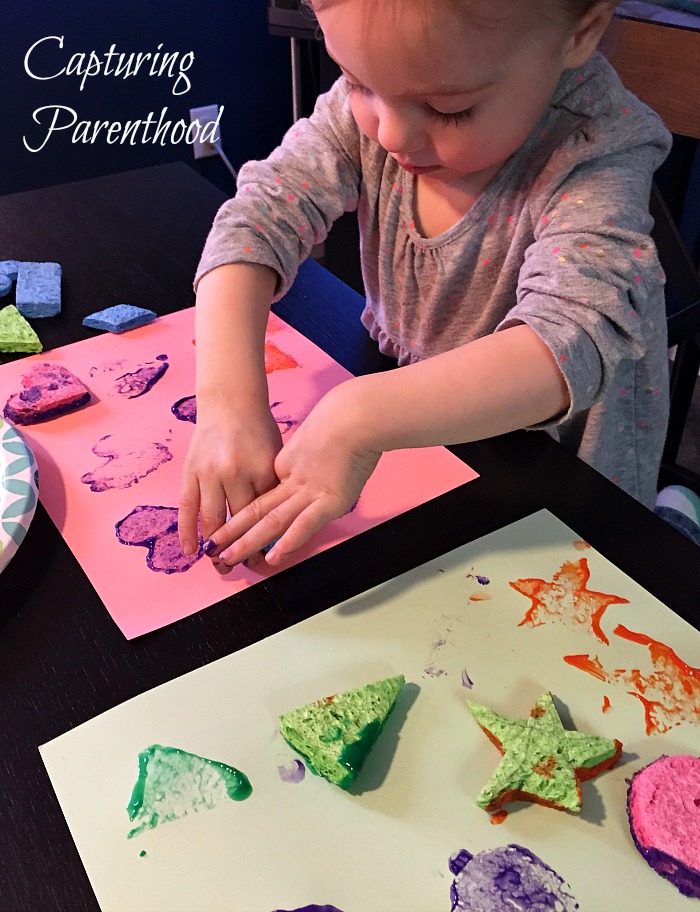 Shapes Sponge Painting © Capturing Parenthood