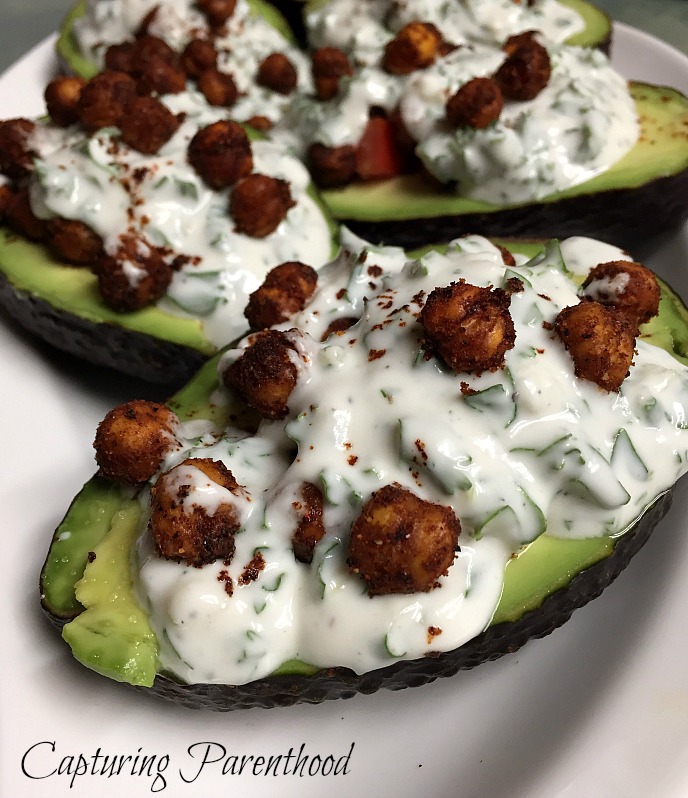 Roasted Chickpea Avocados (Dairy Free) © Capturing Parenthood