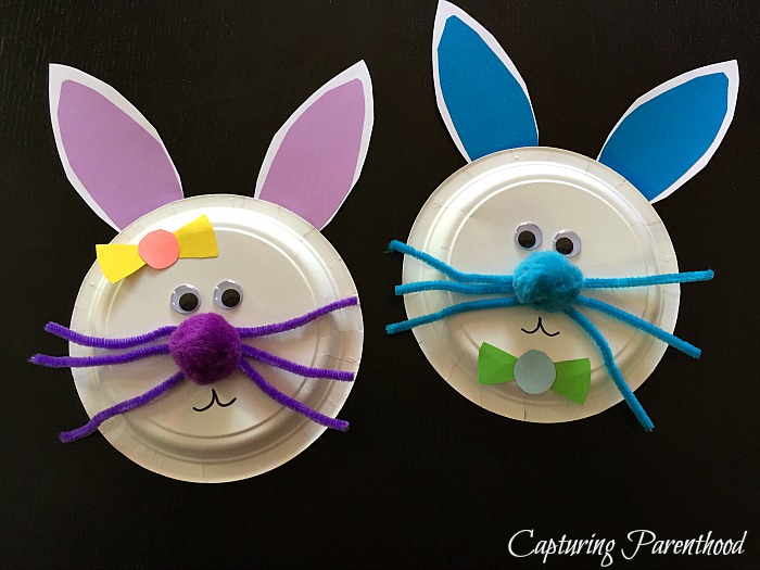 Paper Plate Easter Bunny Hiding In The Grass Craft