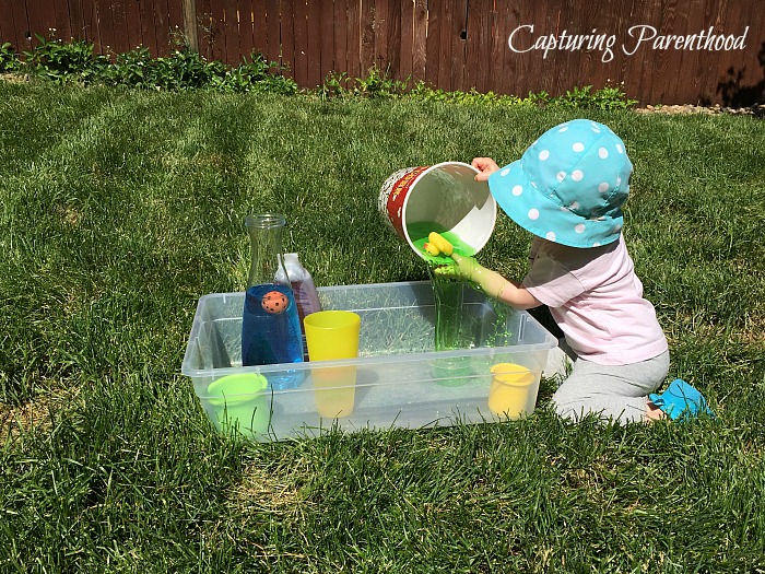 Pouring Station Activity for Toddlers - Busy Toddler