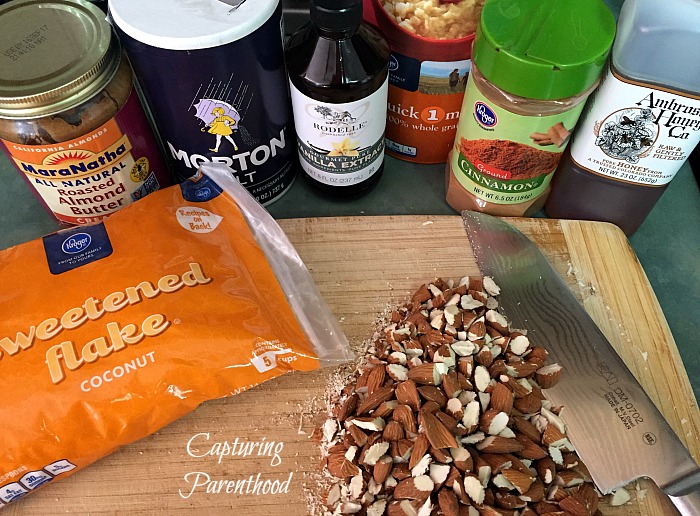 No-Bake Coconut & Almond Granola Bars © Capturing Parenthood