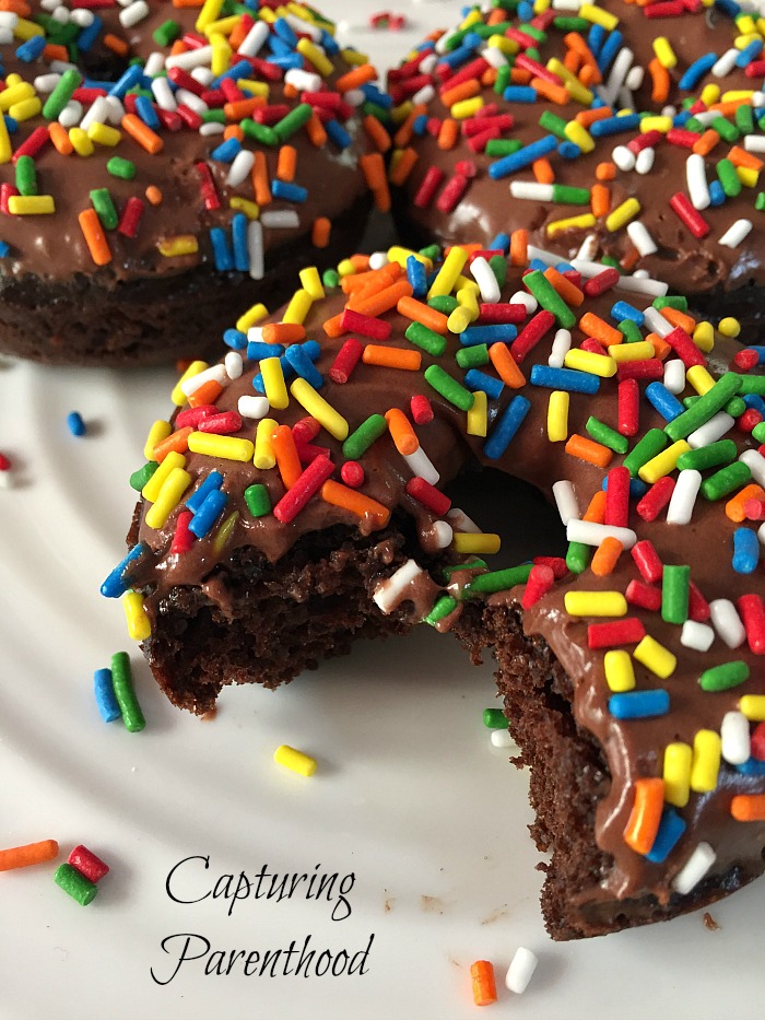 Baked Double-Chocolate Donuts © Capturing Parenthood
