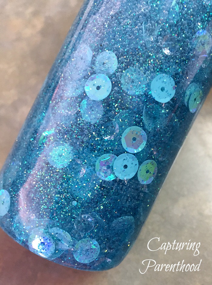 Sensory Bottles. 1/4 bottle of clear Elmers glue, fill rest of bottle with  warm tap water. Add glitter, sequi…