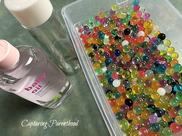 Rainbow Water Beads Sensory Bottle © Capturing Parenthood