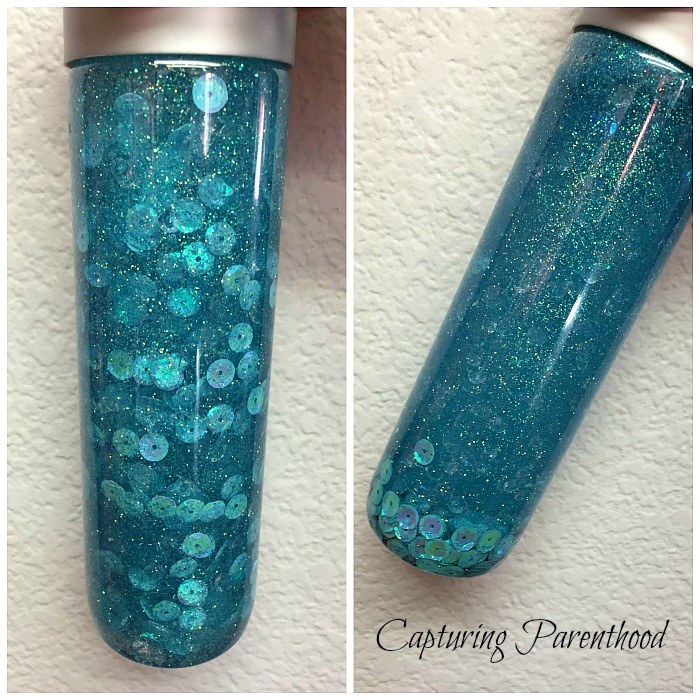 Blue Glitter Glue Sensory Bottle • Capturing Parenthood