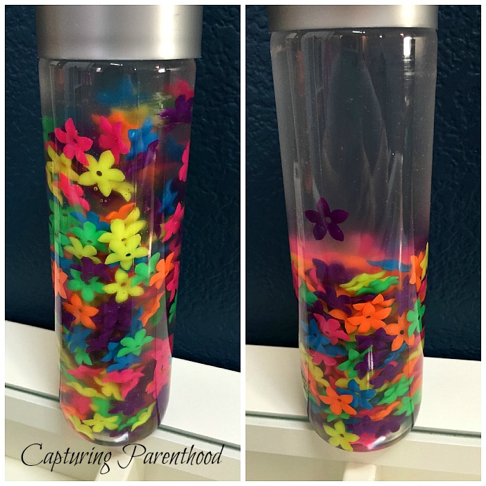 Flower Garden Sensory Bottle © Capturing Parenthood