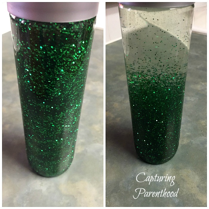 Glittering Shamrocks Sensory Bottle © Capturing Parenthood