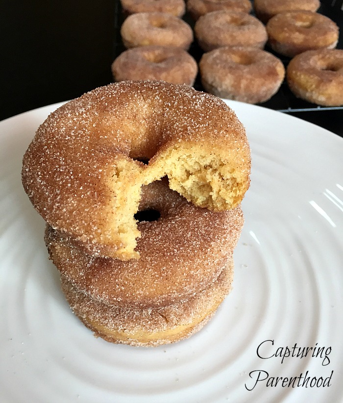 Cinnamon Sugar Pumpkin Donuts © Capturing Parenthood