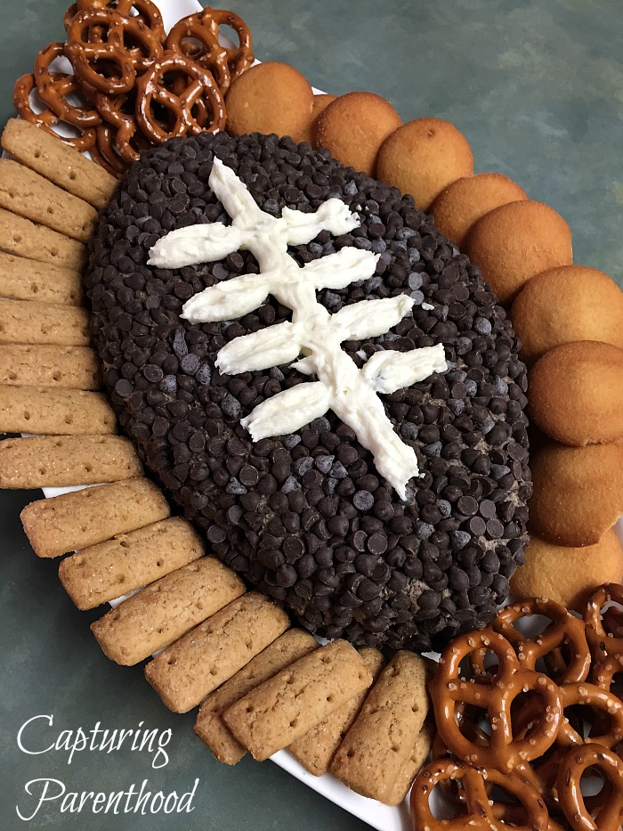 Cookies & Cream Football Cheese Ball © Capturing Parenthood