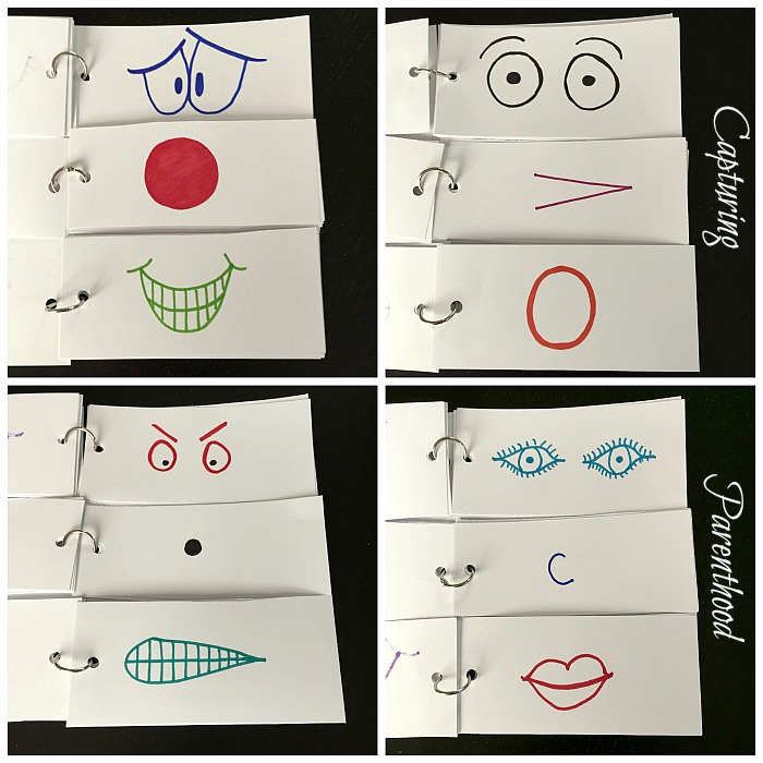 DIY funny face flip book - craft idea for kids