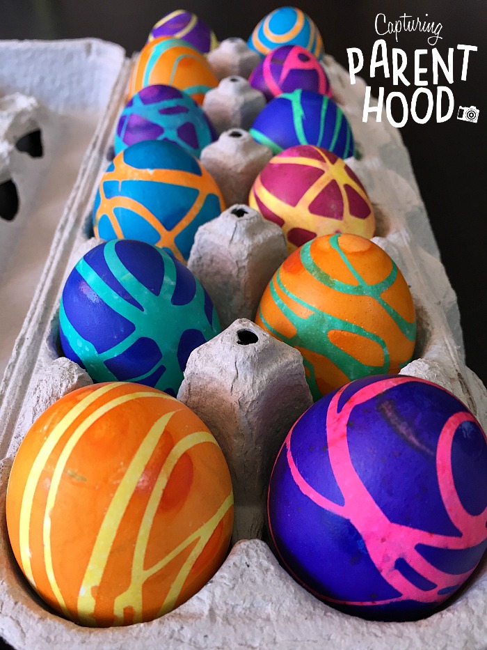 Rubber Cement Easter Eggs © Capturing Parenthood