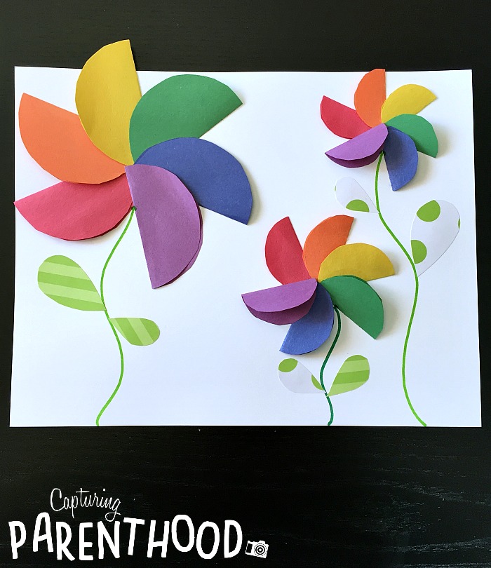 How to make giant construction paper flowers with kids - Twitchetts