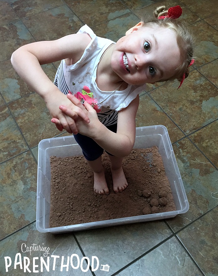 Let's Dig! Cloud Dough Construction Dirt © Capturing Parenthood