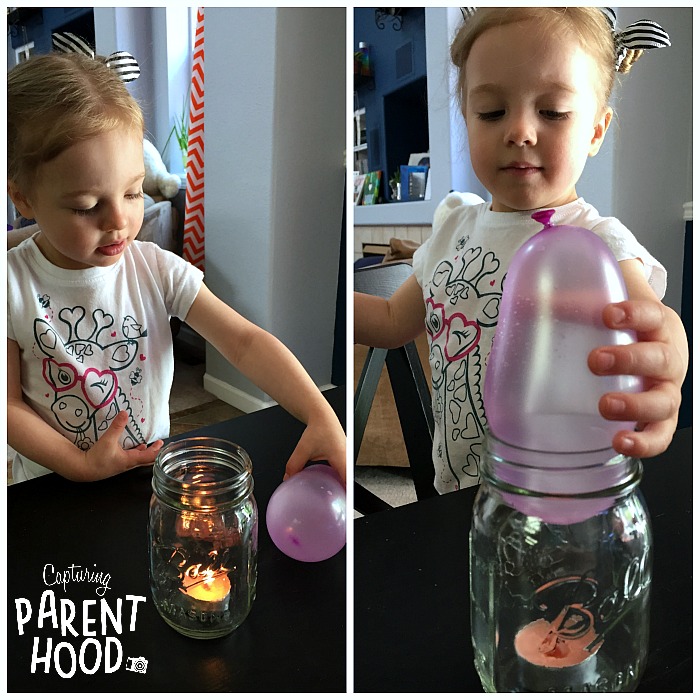 Water Balloon in a Jar Experiment © Capturing Parenthood