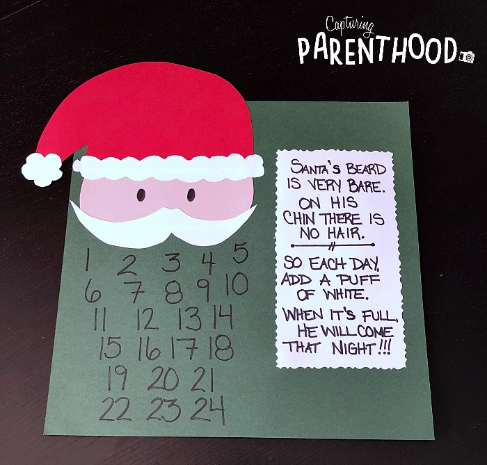 Simple Santa Beard Advent Calendar • Capturing Parenthood