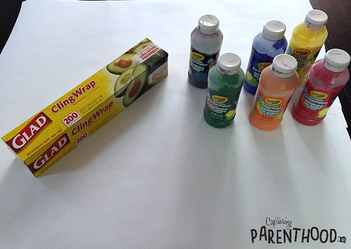 Plastic Wrap Painting - Process Art © Capturing Parenthood