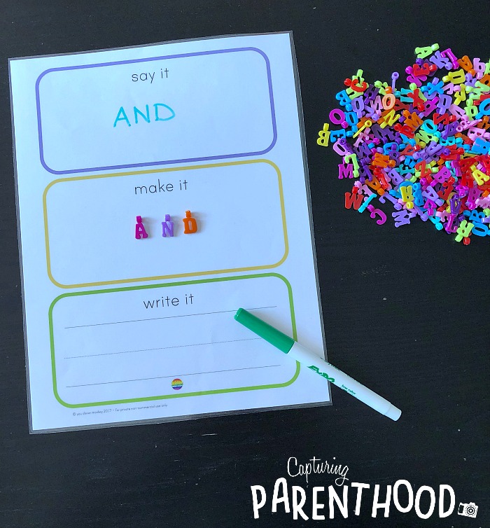 Preschool Reading - Learning Sight Words © Capturing Parenthood