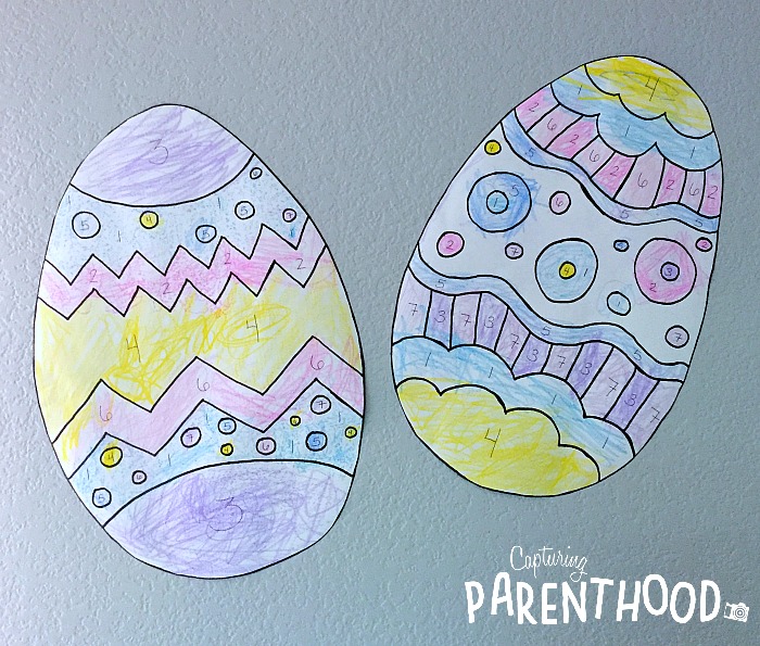 Giant Color-by-Number Easter Eggs © Capturing Parenthood