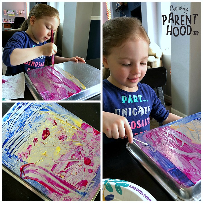 Baking Sheet & Muffin Tin Prints - Process Art • Capturing Parenthood