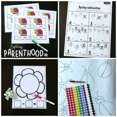 Preschool Math – Springtime Subtraction