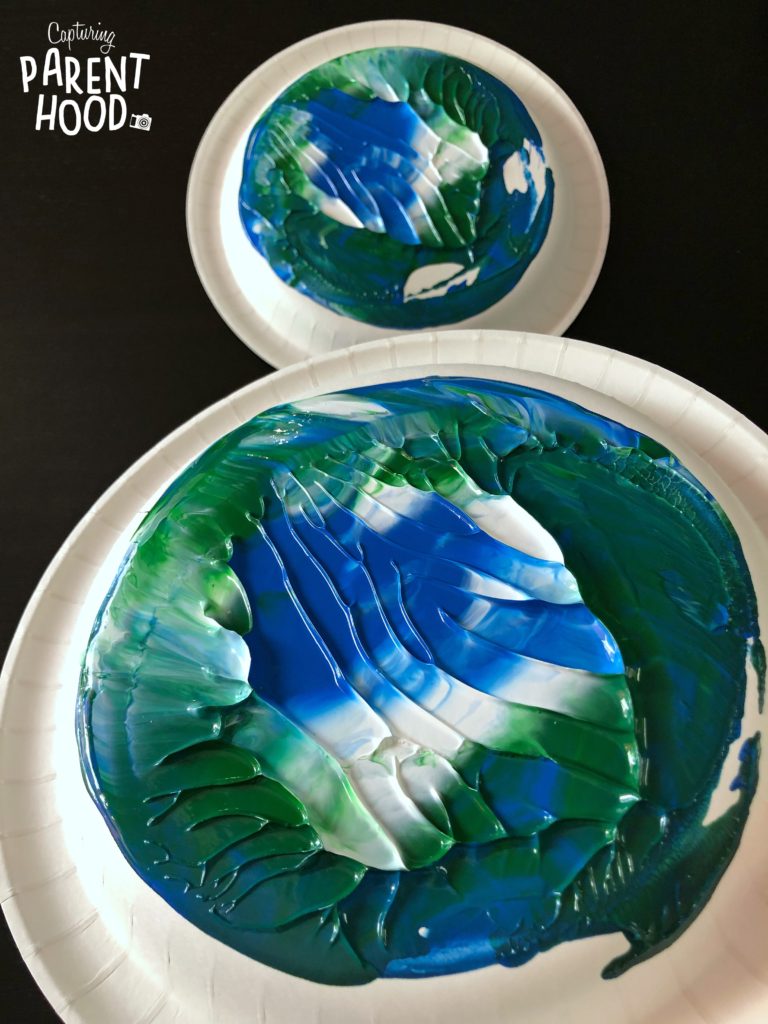 Plate Smoosh Planet Painting