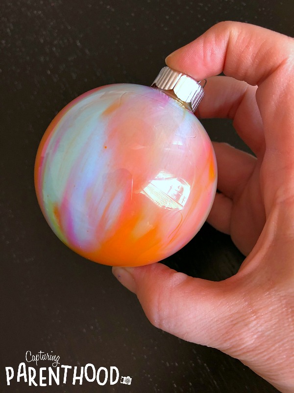 Paint-Marbled Christmas Ornaments